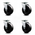 Service Caster 5 Inch Phenolic Wheel Swivel Caster Set with Roller Bearings SCC SCC-20S520-PHR-4